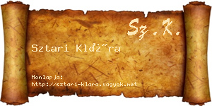 Sztari Klára névjegykártya