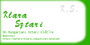 klara sztari business card